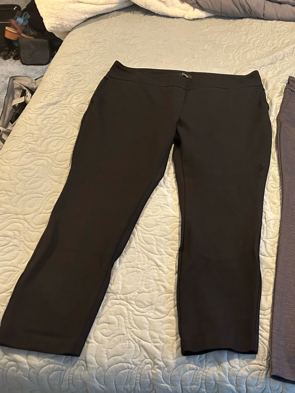 Dalia Black Straight-Leg Pull-On Trousers